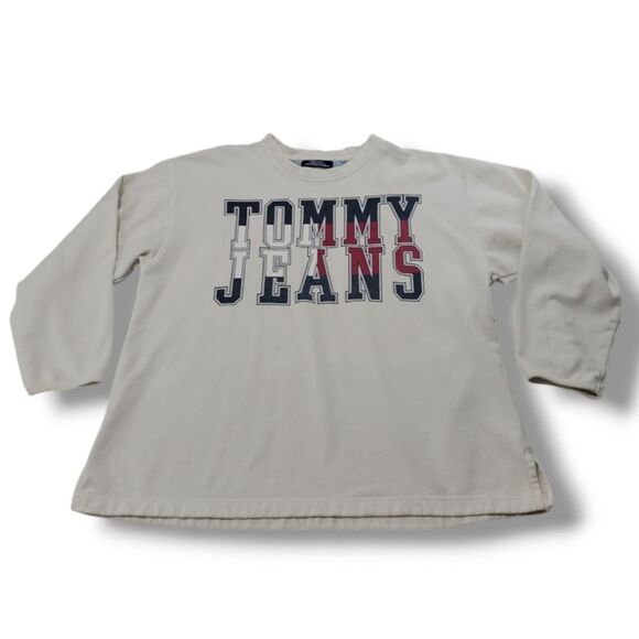 Vintage Tommy Hilfiger Sweatshirt Size XL Tommy Jeans Graphic Print Sweatshirt - Picture 1 of 11